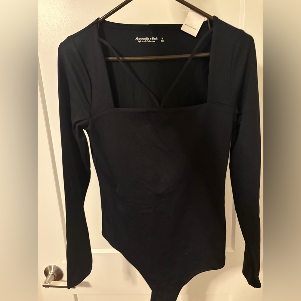 Abercrombie & Fitch Black Long Sleeve Bodysuit
